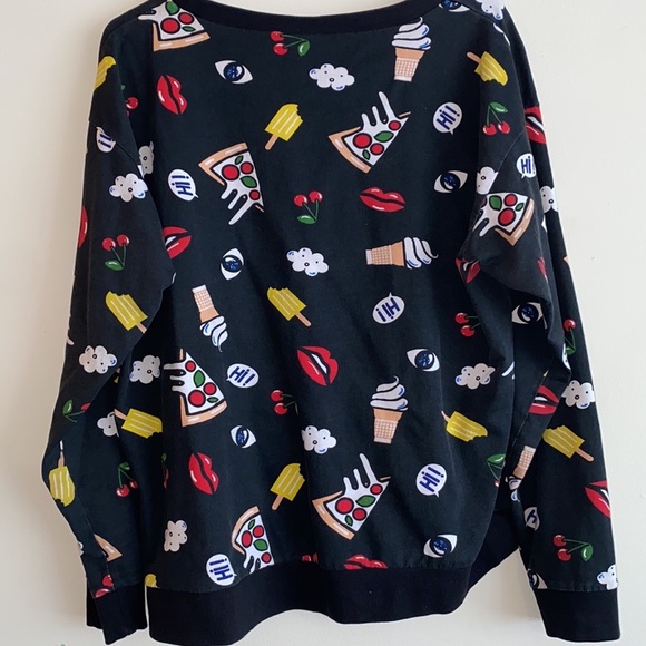 H&M Black Comic Print Graphic Shirt Size Large - Picture 2 of 8